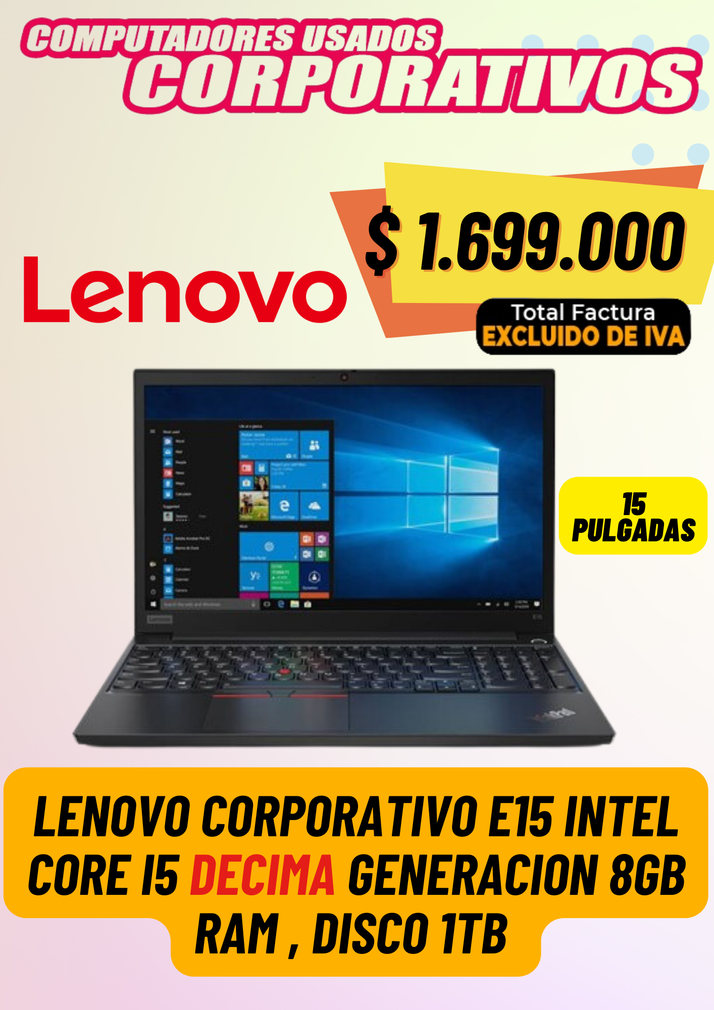 Lenovo E15 Intel® core™ I5 decima